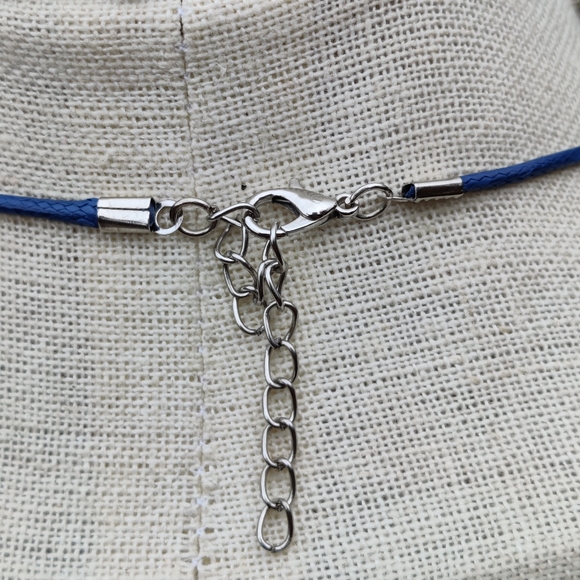 RARE Lenox Large Blue crystal flower pendant necklace - Picture 4 of 7